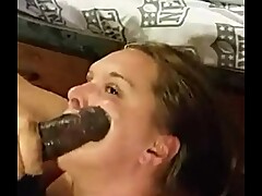 Sexy white wife takes two slow motion facials