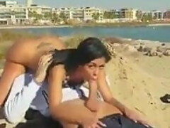 Sucking dick at a public beach