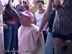 Sexy French Wife Tastes Dwarf & Big Black Cock together