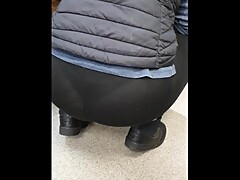 Step mom wears black thong under leggings and fuck step son