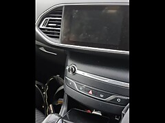 Step mom in black leggings seduce and fuck step son in the car