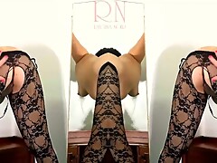 Black body stockings. Two teen girls posing in black mesh body lingerie Sexy lingerie. FULL 2
