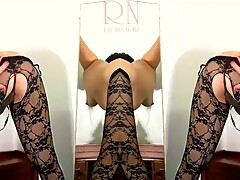 Black body stockings. Two teen girls posing in black mesh body lingerie Sexy lingerie. FULL 2