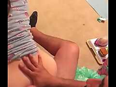 Wife takes hubby dick in craft room