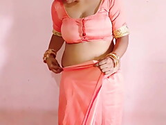 My step mom wears a sexy saree